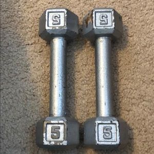 Two 5-pound dumbbells